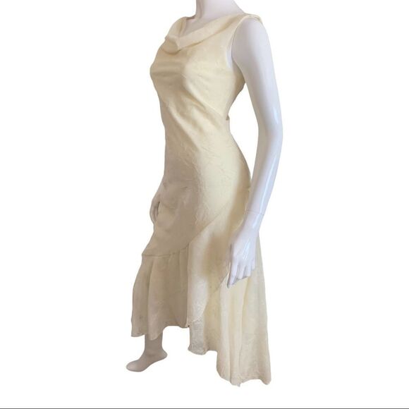 PROM DRESS B Darlin Cream Sparkly Sleeveless Asymmetrical Dress size 7/8 - Picture 13 of 16
